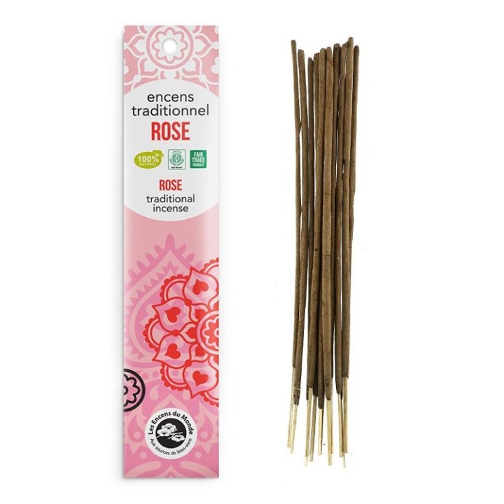 Incenso indiano, 100% naturale "Alta tradizione" - Rosa - 20 pces - Les encens du monde