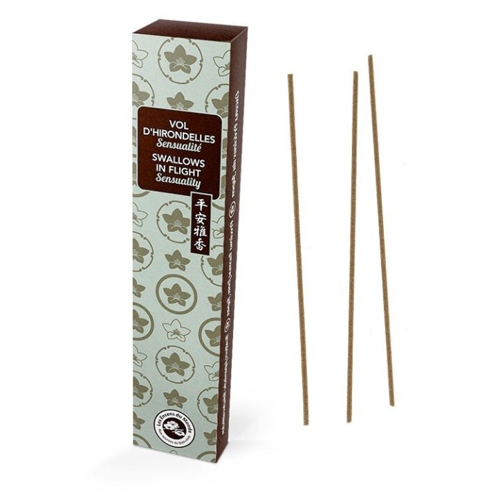 Encens précieux KARIN du Japon, Vol d'hirondelles (porte encens inclus) - 40x 30min. - Les Encens du monde