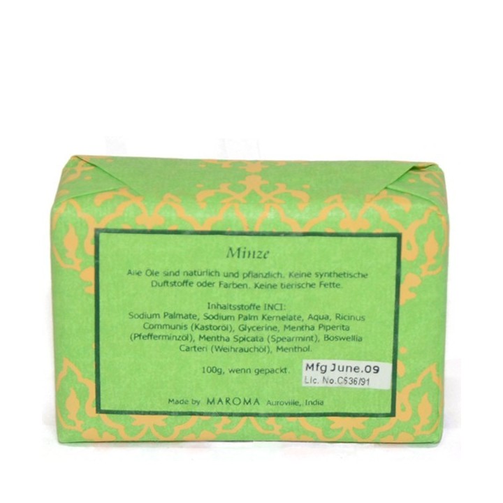 Savon Menthe Naturel - 100g - Maroma Auroville