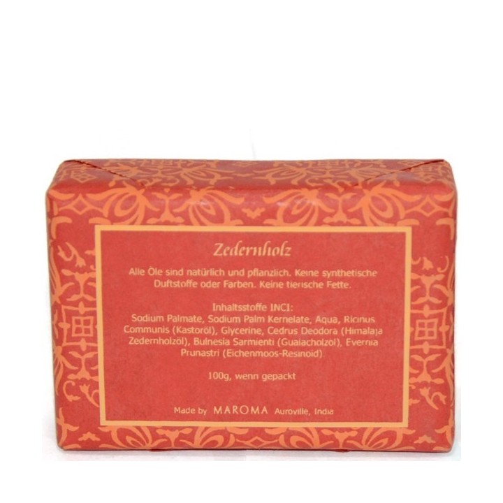 Bio Seife Natur mit Zedernholz - 100 g - Maroma Auroville