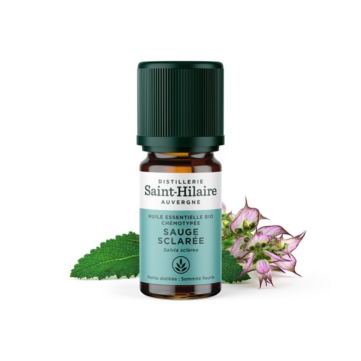 Huile essentielle de Sauge Sclarée biologique 5ml - flacon De Saint-Hilaire - SALVIA SCLAREA