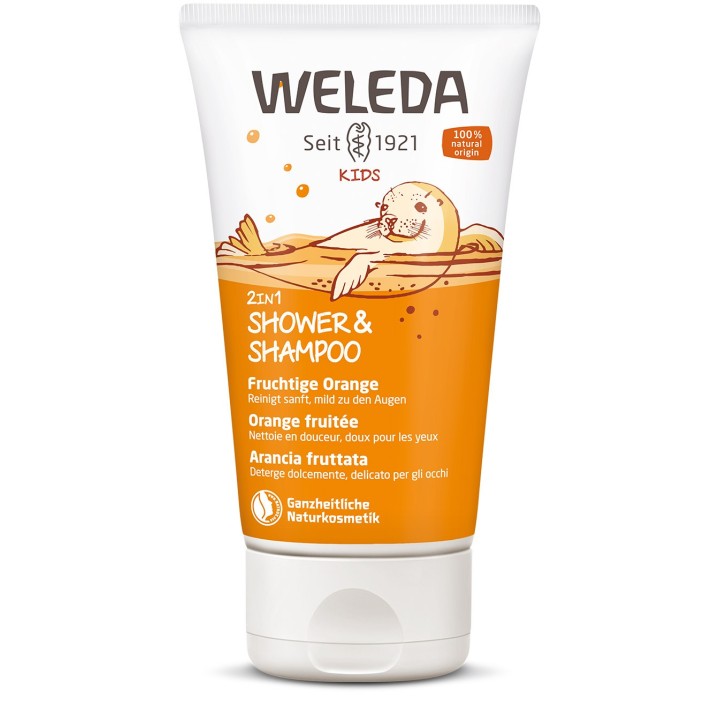 Shampooing & Douche BIO enfants 2en1, Orange fruitée - 150ml - Weleda