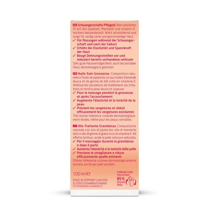 Huile Soin Grossesse, prévient les veretures - 100ml - Weleda