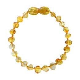  Bracelet bébé en Ambre, soulage les maux de dents et apaise - HONEY - 14cm - Irréversible Bijoux