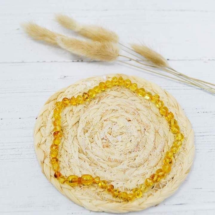 Babykette aus Bernstein, lindert Zahnschmerzen und beruhigt - HONEY - 32cm - Irréversible Bijoux