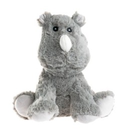 Plüsch-Wärmflasche auf Weizenbasis zum Erhitzen in der Mikrowelle - Rhino grau - Pelucho (L'artisan du bien-être)