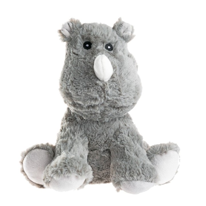 Peluche bouillotte à base de blé à chauffer au micro-ondes - Rhino gris - Pelucho (L'artisan du bien-être)