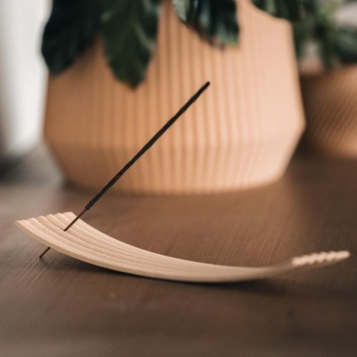 Porta incenso in legno e amido stampato in 3D - Balance, Golden pine - COPO Design