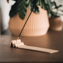 Porte encens en bois et amidon imprimée en 3D - Peak, Pin doré - COPO Design