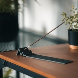 Porte encens en bois et amidon imprimée en 3D - Peak, Ebène - COPO Design