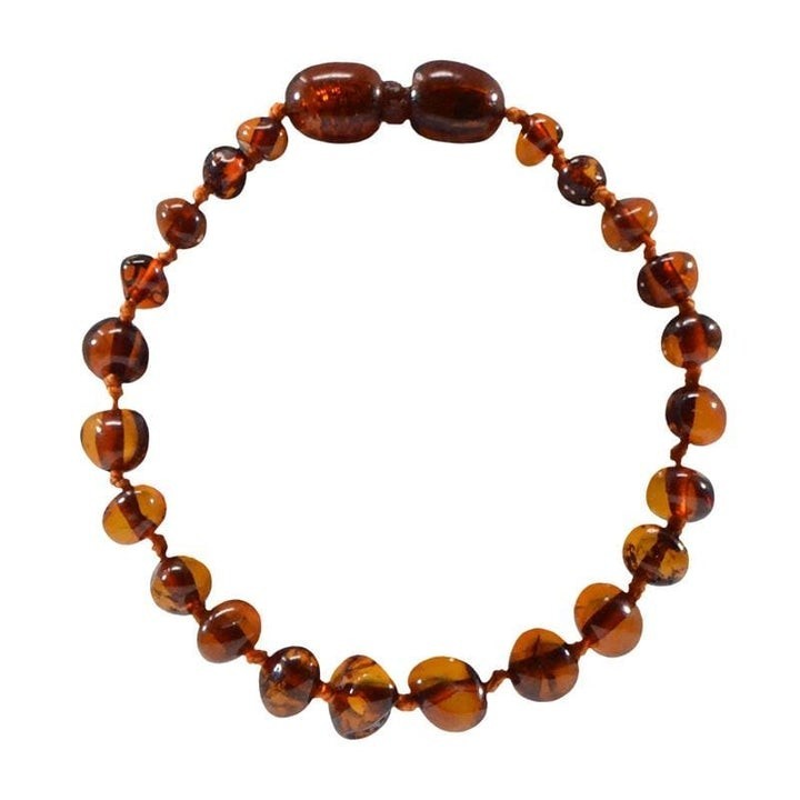 Bracciale in ambra per bambini, allevia il mal di denti e lenisce - COGNAC - 14cm - Irréversible Bijoux