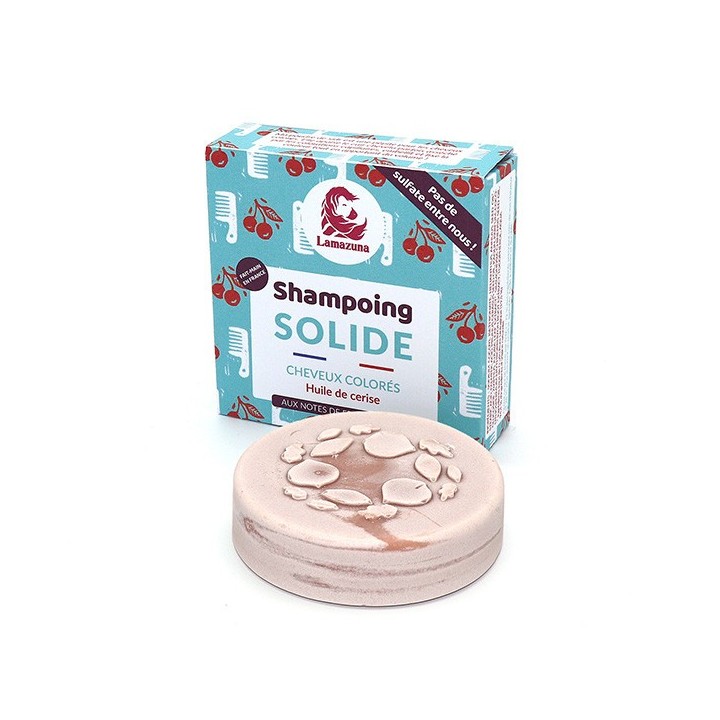 Shampoing solide pour cheveux colorés (sans huiles essentielles) - Huile de cerise - 70g - Lamazuna
