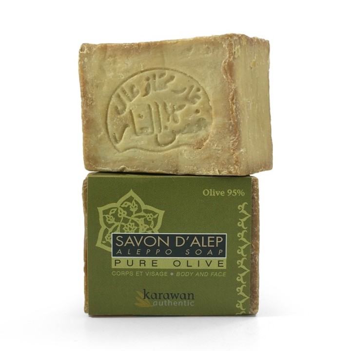 Aleppo-Seife naturrein, mit 95% Olivenöl - 200g - Karawan