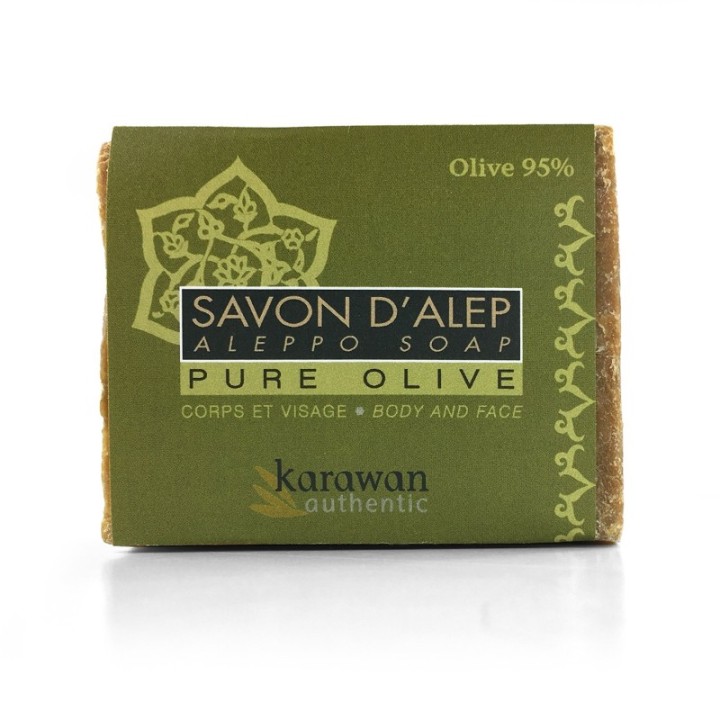 Aleppo-Seife naturrein, mit 95% Olivenöl - 200g - Karawan