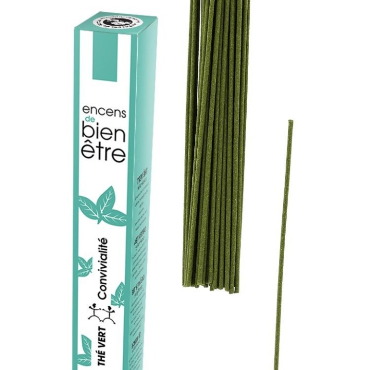 Encens japonais, Aromambiance, Parfum et désodorise - Thé vert - 30pces - Les Encens du Monde