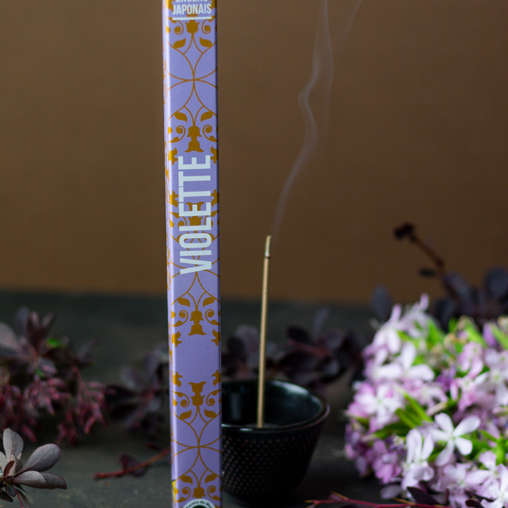 Japanische Räucherstäbchen "Entdeckung", Qualität zum kleinen Preis, Violette - 12x 50min. - Les Encens du monde