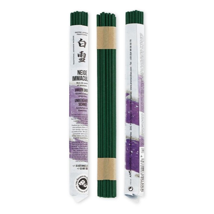 Kurze Rollen japanischer Weihrauch, Makelloser Schnee - 35x 30 min. - Les encens du monde