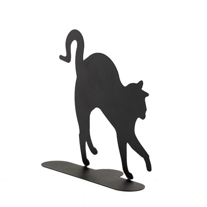 Porte spirale d'encens en fer, Chat noir - Les encens du monde