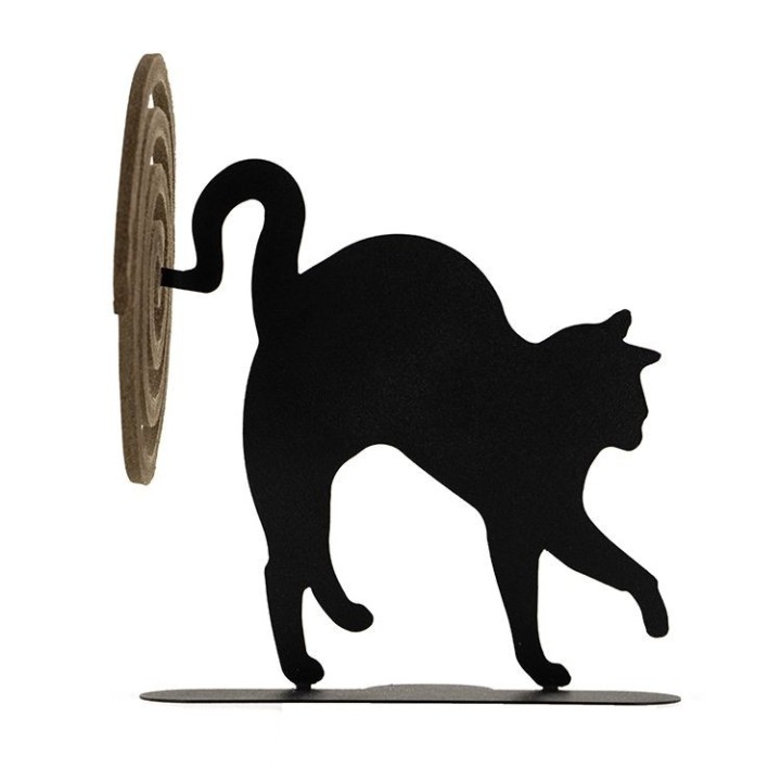 Porta incenso a spirale in ferro, Gatto Nero - Les encens du monde
