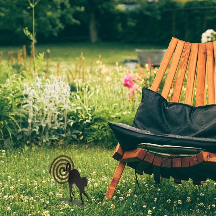 Halter für Räucherspirale aus Eisen, Schwarze Katze - Les encens du monde