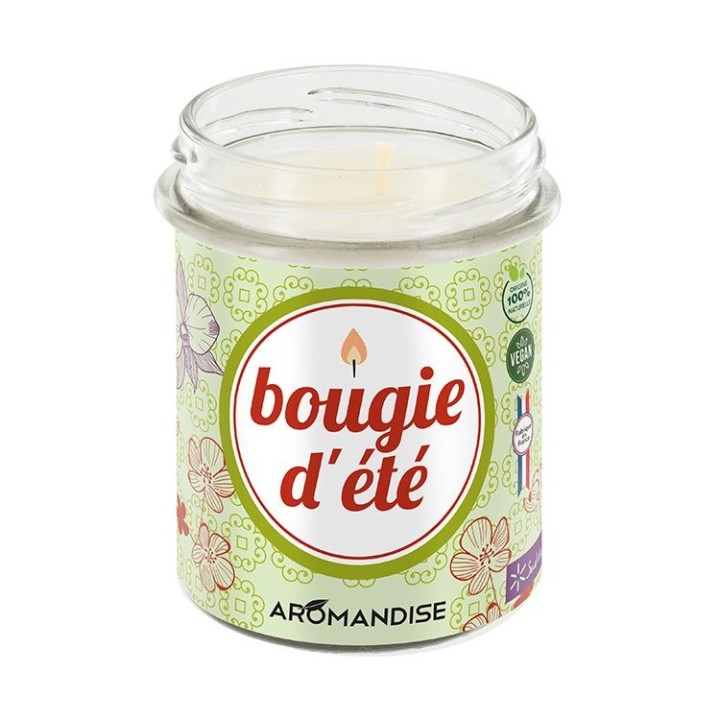 Sommerkerze 100% natürlich mit Sojawachs, 30h - 150g - Aromandise