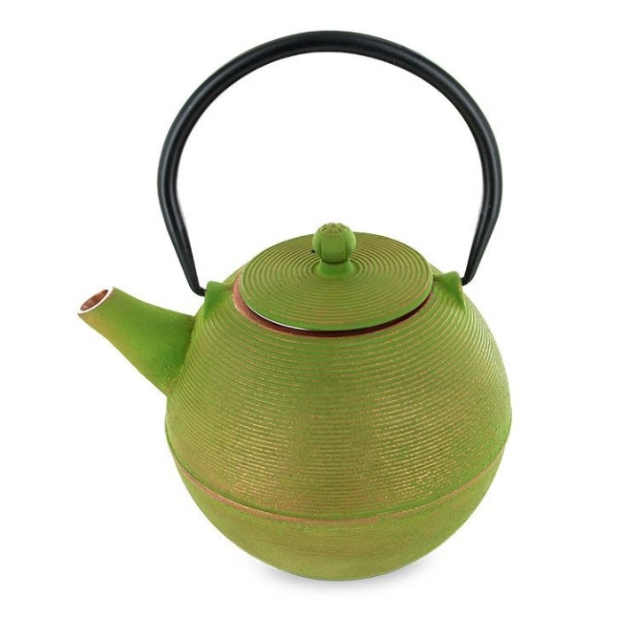 Théière en fonte, MING Vert doré, avec filtre inox - 1,2 litre - Aromandise