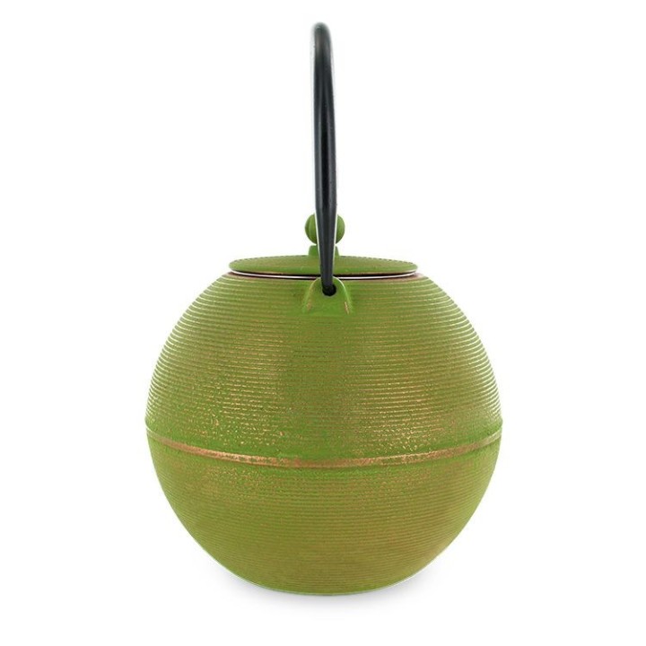 Théière en fonte, MING Vert doré, avec filtre inox - 1,2 litre - Aromandise