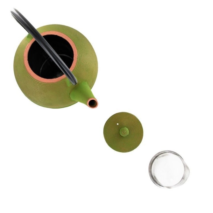 Théière en fonte, MING Vert doré, avec filtre inox - 1,2 litre - Aromandise