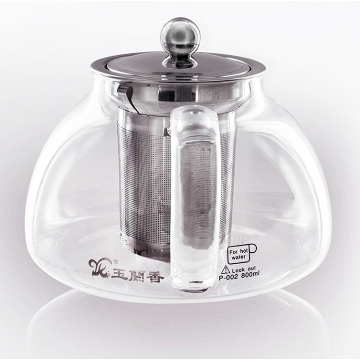 Teekanne aus Borosilikatglas mit Edelstahlfilter - 0,80 L - Aromandise
