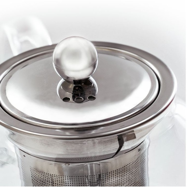 Teekanne aus Borosilikatglas mit Edelstahlfilter - 0,80 L - Aromandise