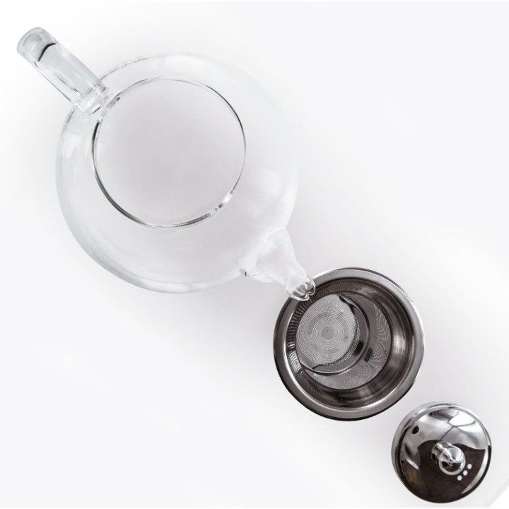Teekanne aus Borosilikatglas mit Edelstahlfilter - 0,80 L - Aromandise