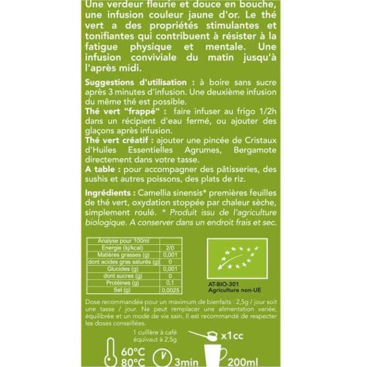 Tè di origine - Tè verde Wuyuan biologico dalla Cina - 40g - Aromandise