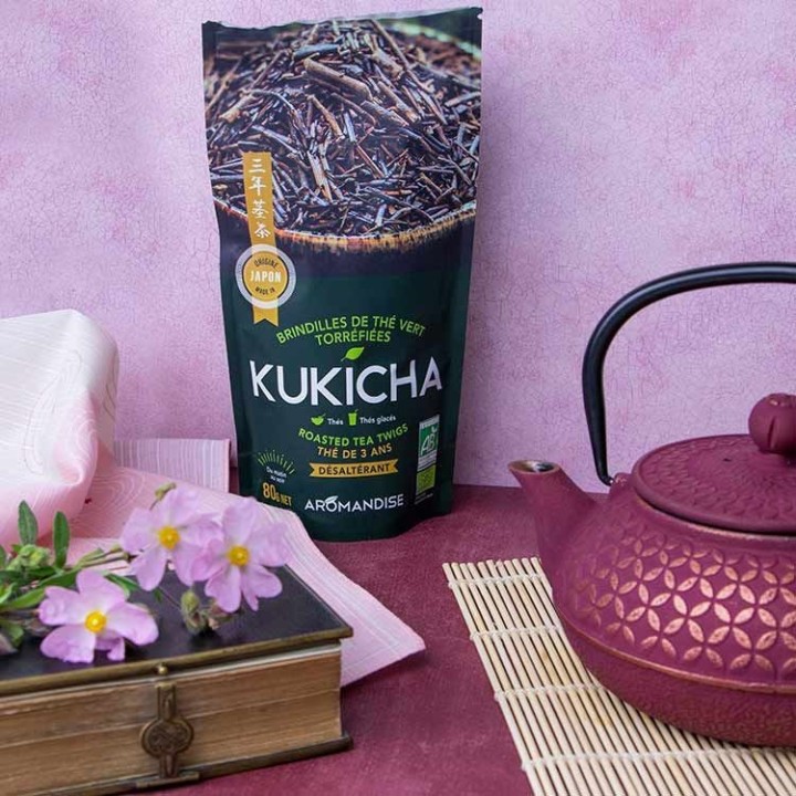 Hojicha Kukicha gerösteter japanischer BIO-Grüntee - 80g - Aromandise