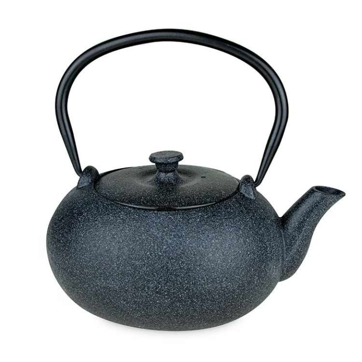 Teekanne aus Gusseisen, KOISHI schwarz gesprenkelt, mit Edelstahlfilter - 0,5 Liter - Aromandise