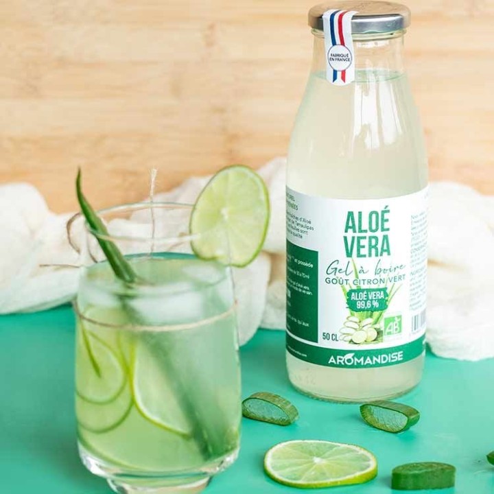 Gel da bere all'aloe vera e lime - 0,5 litri - Aromanidse