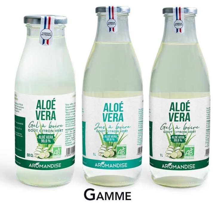 Gel da bere all'aloe vera e lime - 0,5 litri - Aromanidse