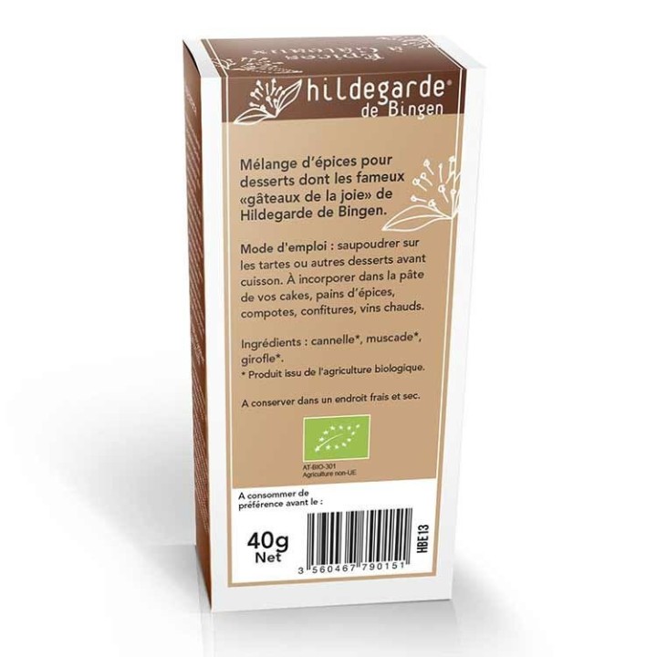 Spezie Bio per la cottura (cannella, noce moscata e chiodi di garofano)  - 40g - Hildegarde de Bingen