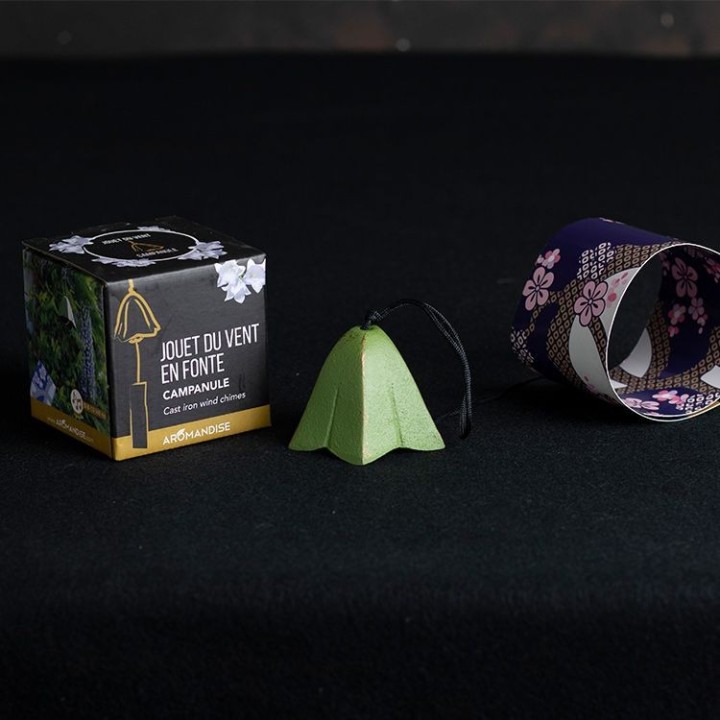 Jouet du vent japonais en fonte, Campanule - Vert - 1 pce - Aromandise