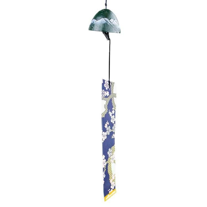 Japanisches Windspiel aus Gusseisen, Berg Fuji - Dunkelgrün, verziert - 1 St. - Aromandise