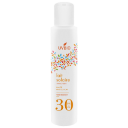 Latte solare biologico, impermeabile, alta protezione - Indice 30, 100ml - UVBIO