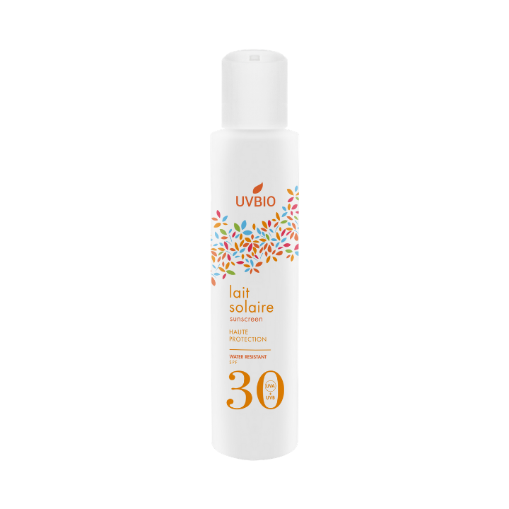 Latte solare biologico, impermeabile, alta protezione - Indice 30, 100ml - UVBIO