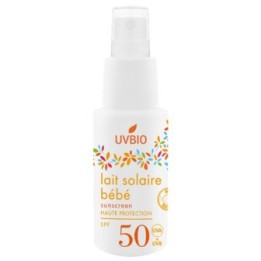 Latte solare biologico spray per bambini, alta protezione - Indice 50, 50ml - UVBIO