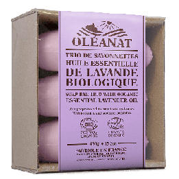 Trio de savonnette BIO - À la lavande biologique  - 3x 150g - Oléanat