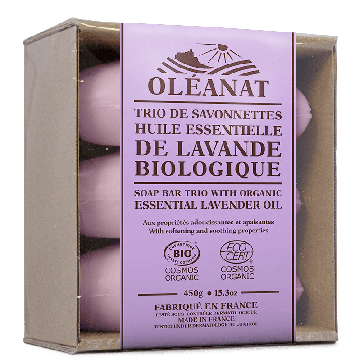 Trio di saponi biologici - Lavanda biologica - 3x 150g - Oléanat