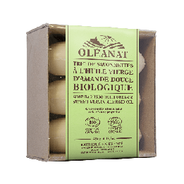 Trio de savonnette BIO - À l'amande douce - 3x 150g - Oléanat