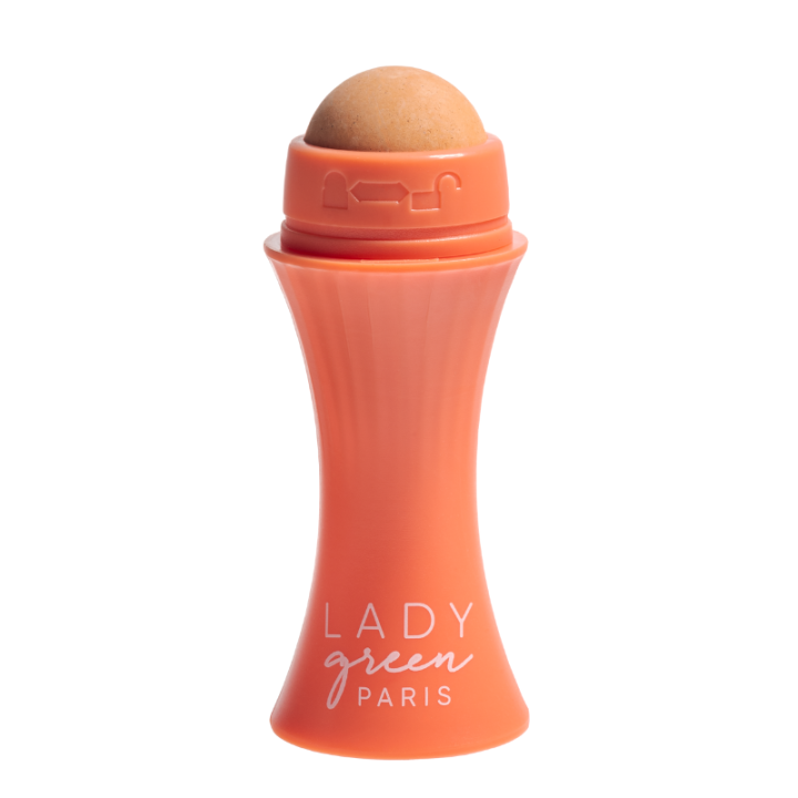 Roll-on matifiant/purifiant en Pierre volcanique, rechargeable - Lady Green