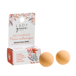 Nachfüllpackung für mattierenden/reinigenden Roll-on aus Vulkangestein - 2 Stück - Lady Green
