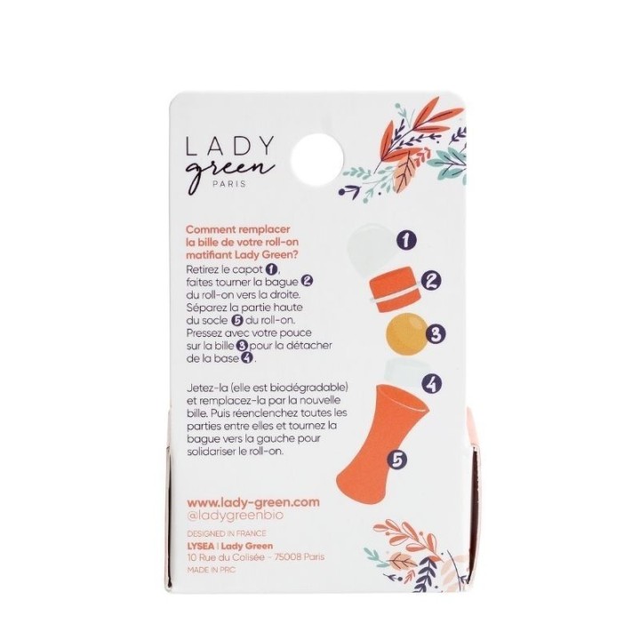 Ricarica per Pietra Vulcanica Matificante/Purificante Roll-on - 2pz - Lady Green