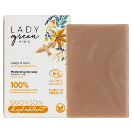 Savon Hydratant, corps & visage - Bio, végan et 100% naturel - Pour toutes les peaux - 100g - Lady Green