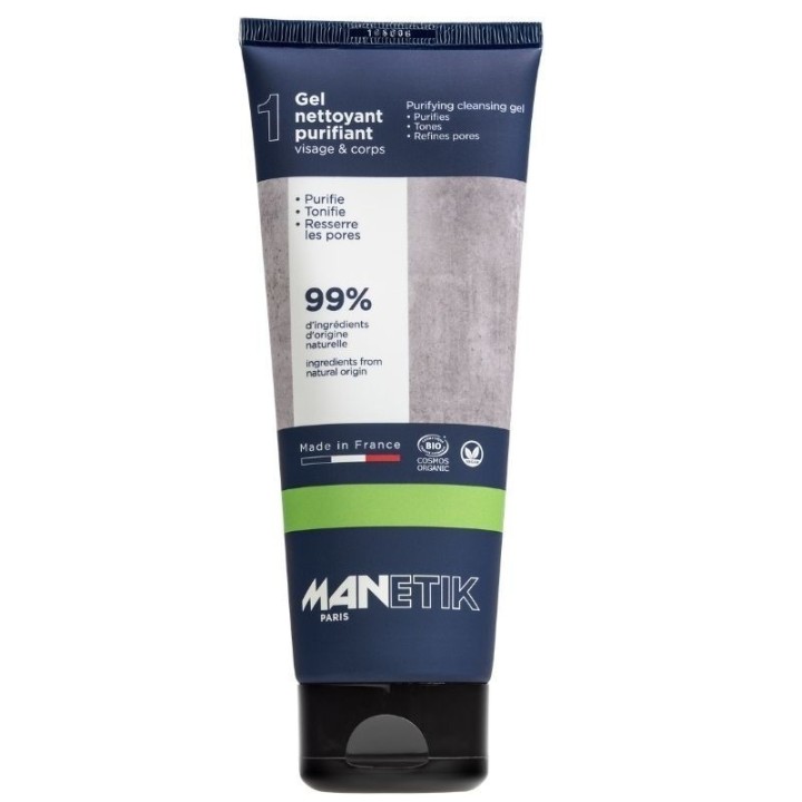 Gel Nettoyant & Purifiant BIO, Visage & corps - 200ml - ManEtik